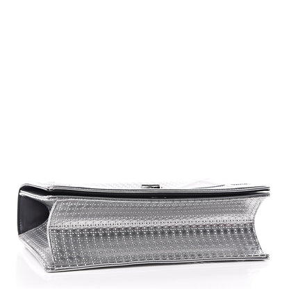 Christian Dior Metallic Patent Micro-Cannage Medium Diorama Flap Bag Silver 4 of 17