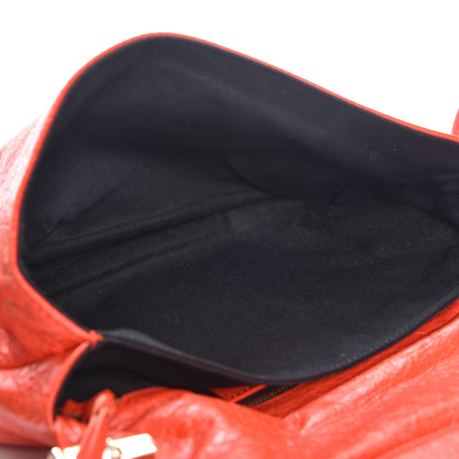 Balenciaga Agneau Giant 12 Gold Hardware Envelope Strap Clutch Rouge Coquelicot 5 of 8