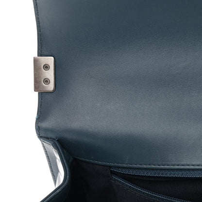 Chanel Glazed Calfskin New Medium Boy Flap Blue 13 of 21