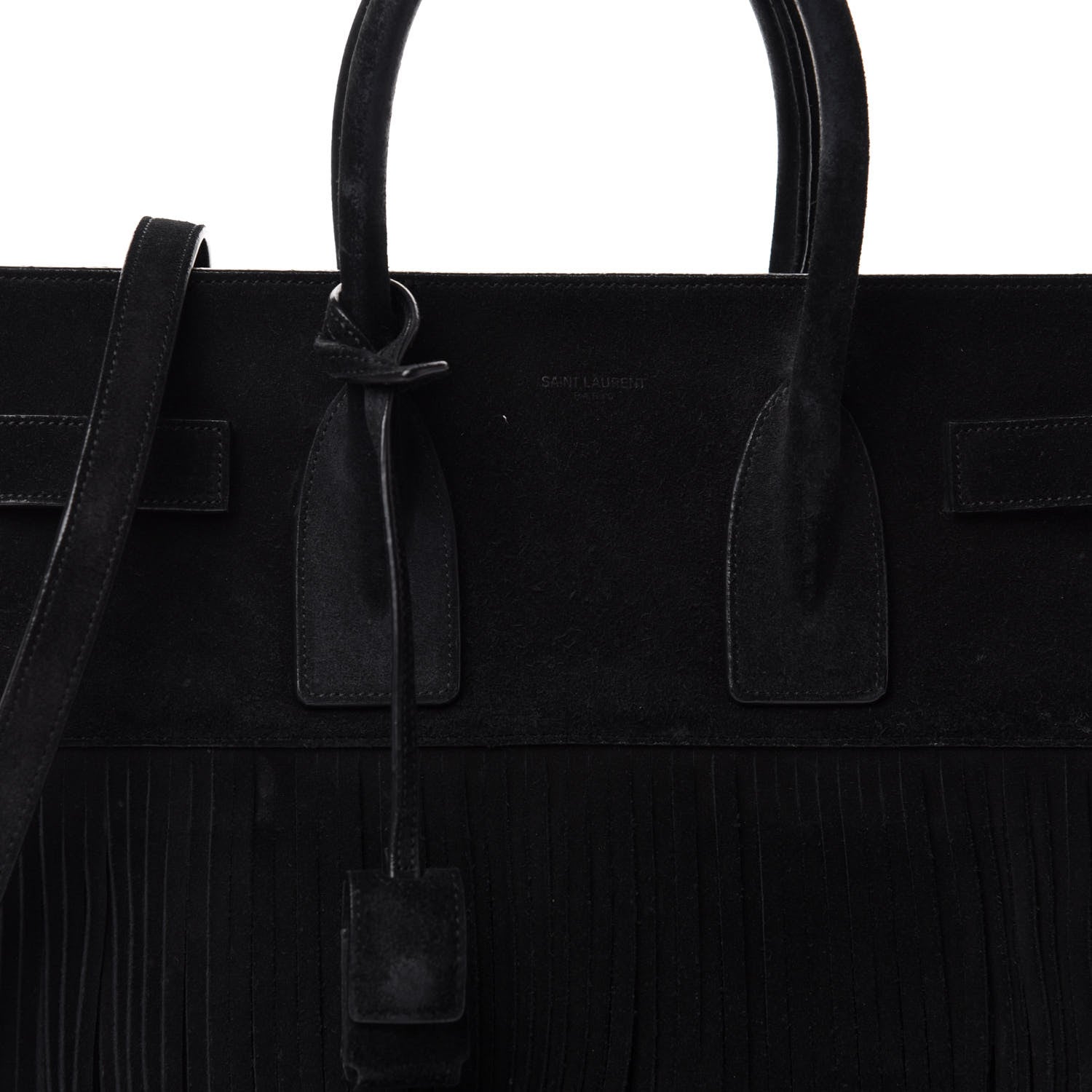 Saint Laurent Suede Fringe Small Sac De Jour Black 17 of 17