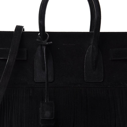 Saint Laurent Suede Fringe Small Sac De Jour Black 17 of 17