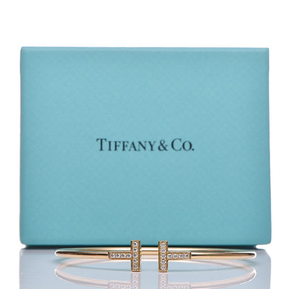 Tiffany 18K Yellow Gold Diamond T Wire Bracelet 7 of 7