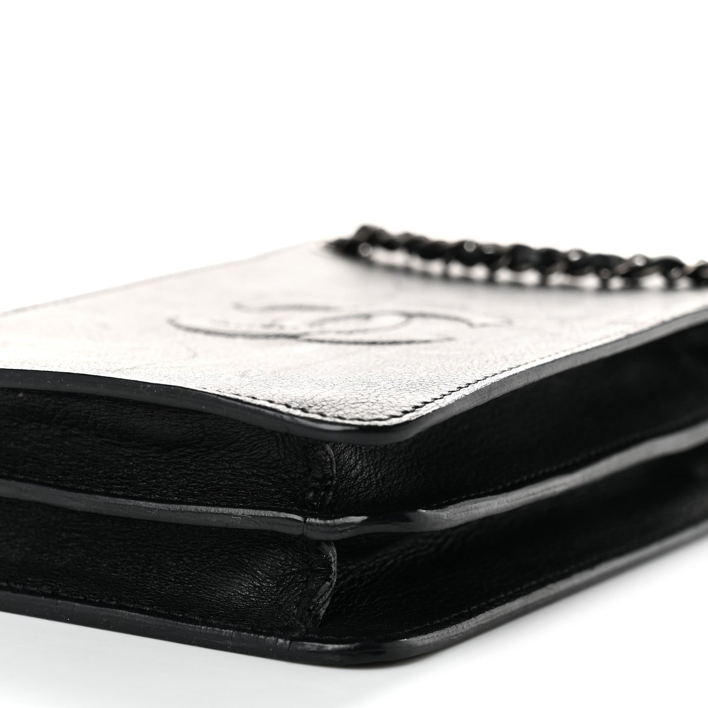 Calfskin CC Phone Holder Crossbody Black