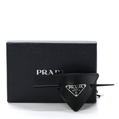 Prada City Calfskin Hair Clip Black 4 of 4