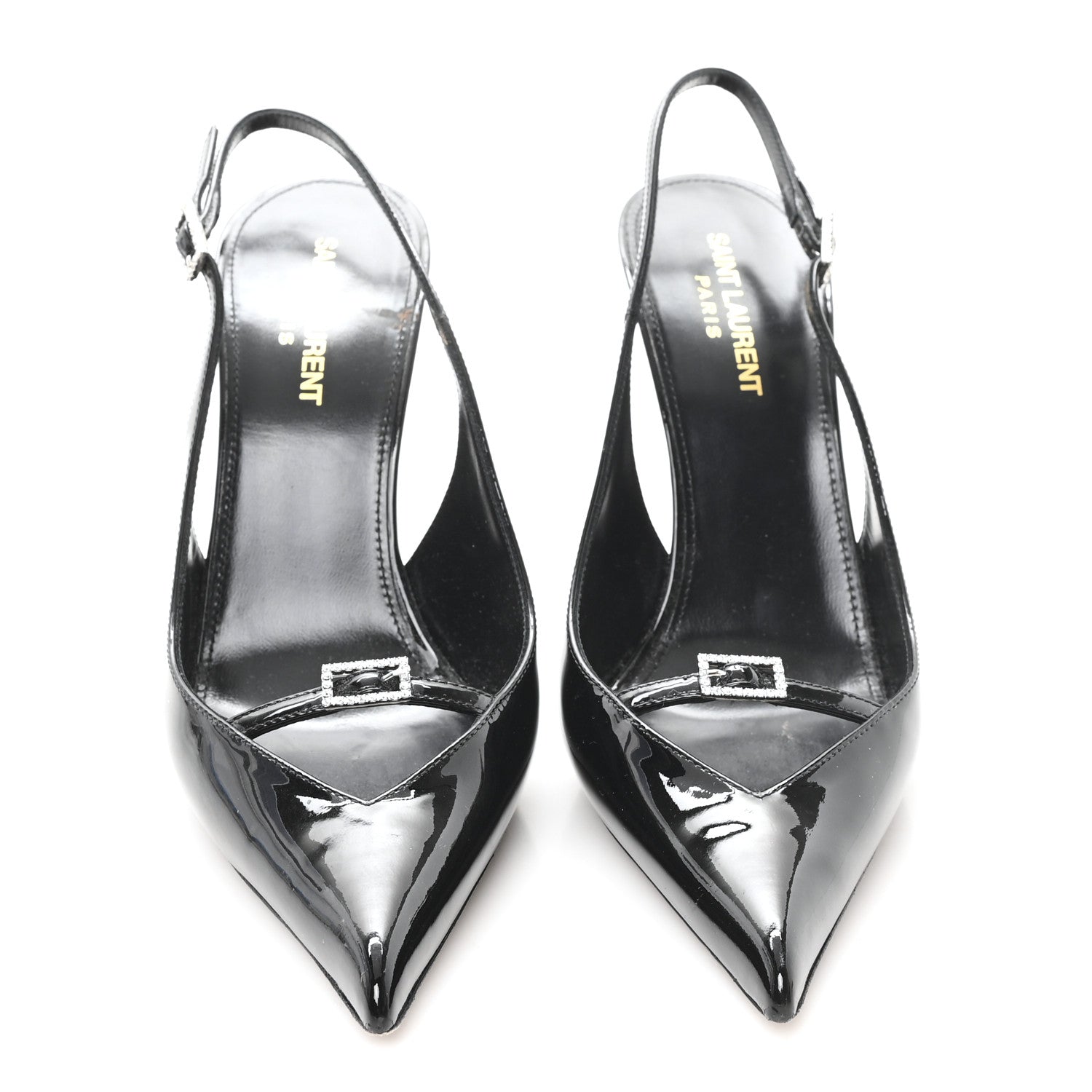 Saint Laurent Vernice 100 Slingback Luna Pumps 39 Black 3 of 10