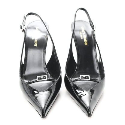 Saint Laurent Vernice 100 Slingback Luna Pumps 39 Black 3 of 10