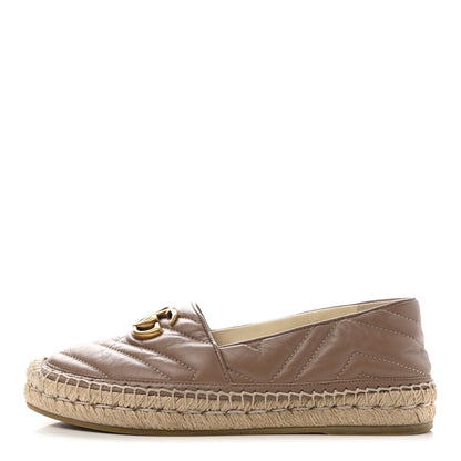 Gucci Nappa Matelasse GG Marmont Espadrilles 37.5 Porcelain Rose 1 of 10