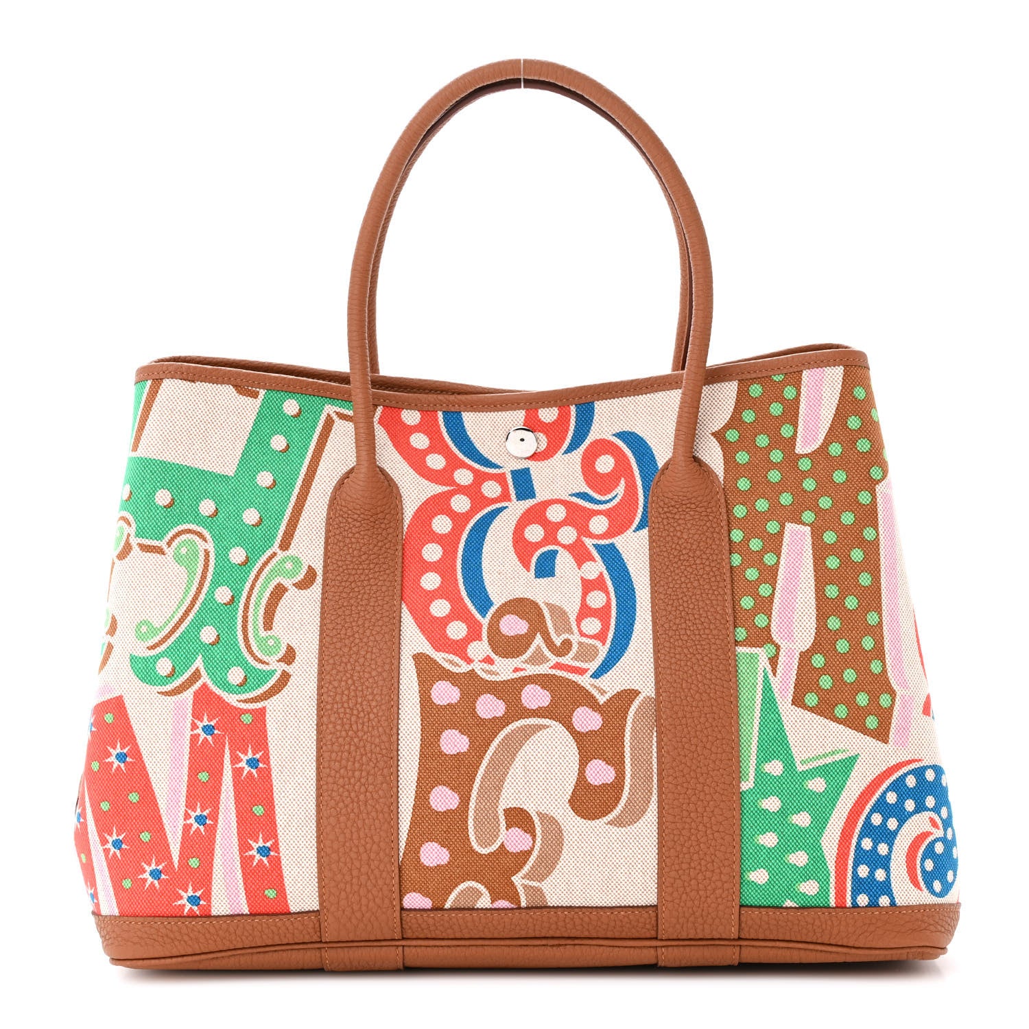 Hermes Toile Negonda H Plume Garden Party 36 MM Tote Capucine Ecru Gold 1 of 11