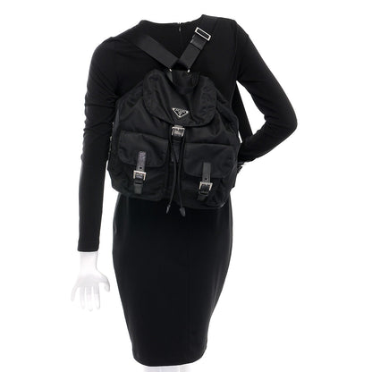 Prada Tessuto Nylon Saffiano Vela Backpack Black 2 of 10