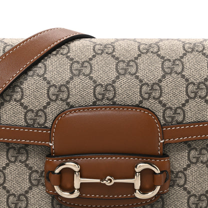 Gucci GG Supreme Monogram Horsebit 1955 Soft Small Shoulder Bag Beige Brown Sugar 8 of 11