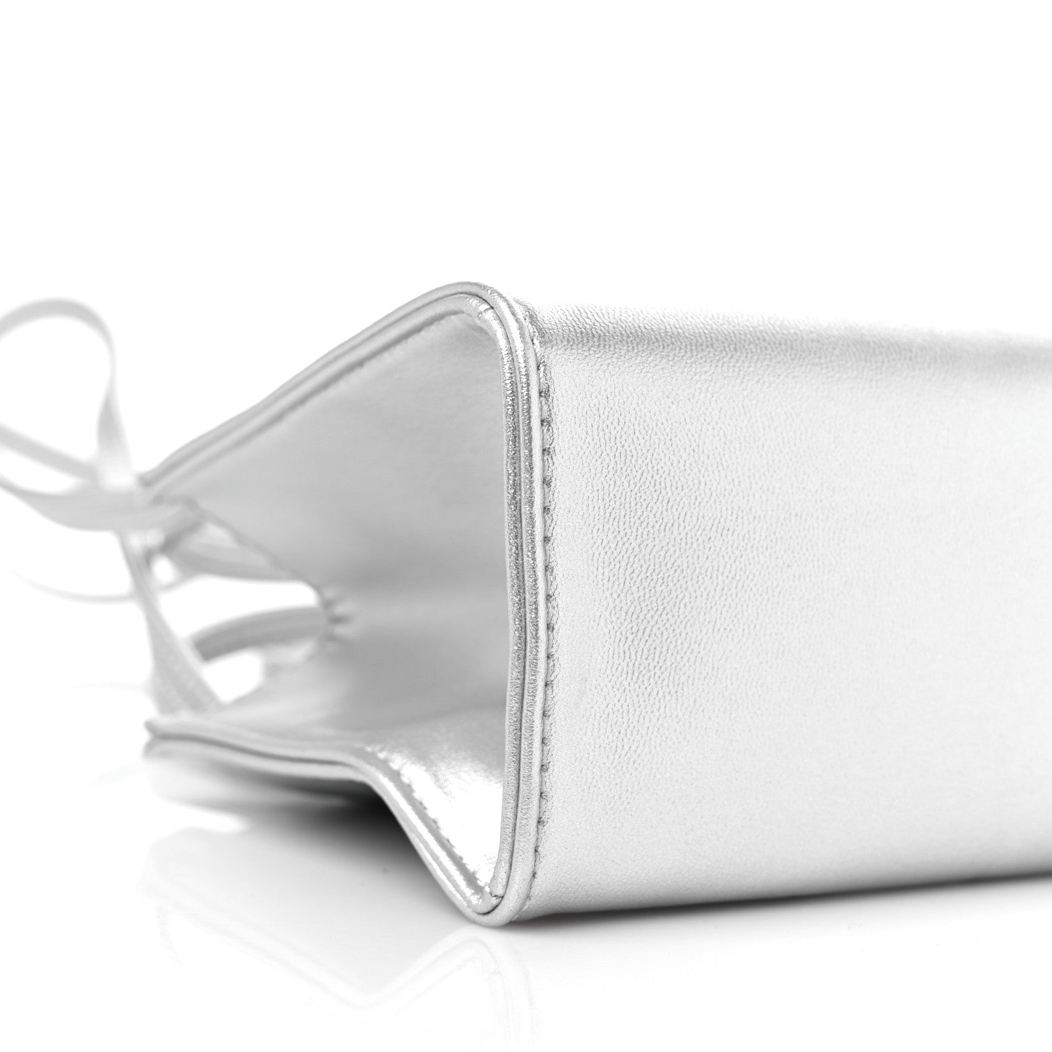 Telfar Metallic Vegan Leather Small Shopping Bag Silver 7 of 8