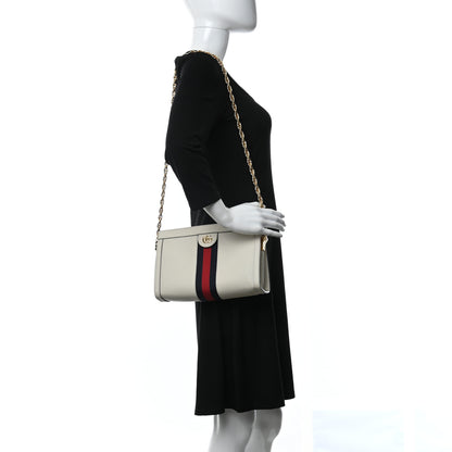 Gucci Textured Calfskin Web Small Ophidia Chain Shoulder Bag Mystic White 2 of 10