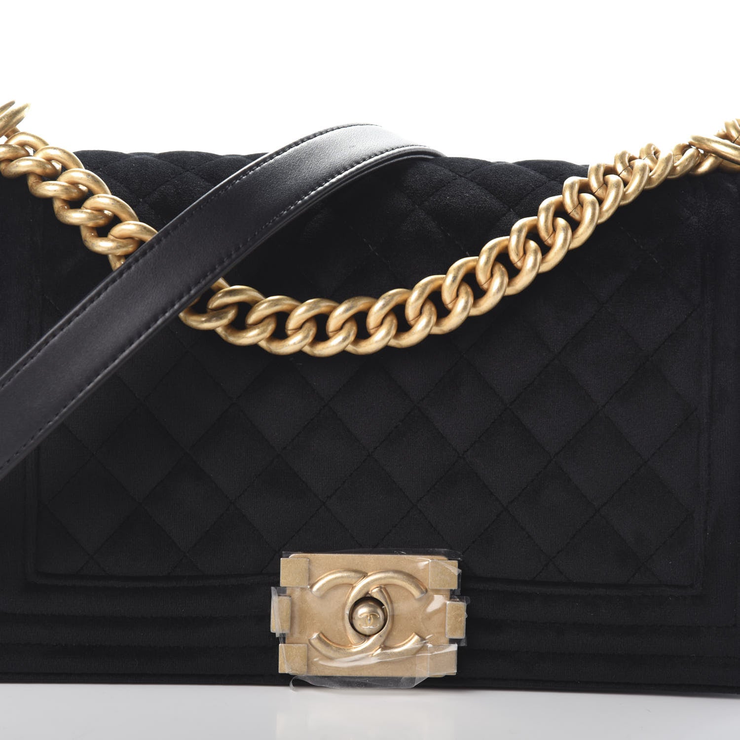 Chanel Velvet Quilted Medium Boy Flap Black 8 of 10