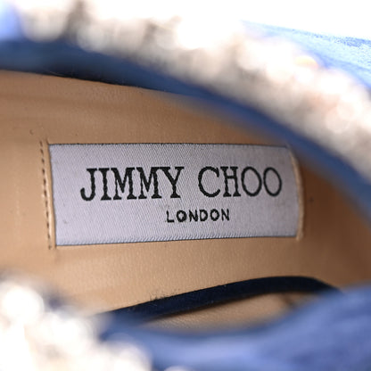 Jimmy Choo Suede Crystal Blaize 100 Ankle Boots 38 Pop Blue 7 of 12