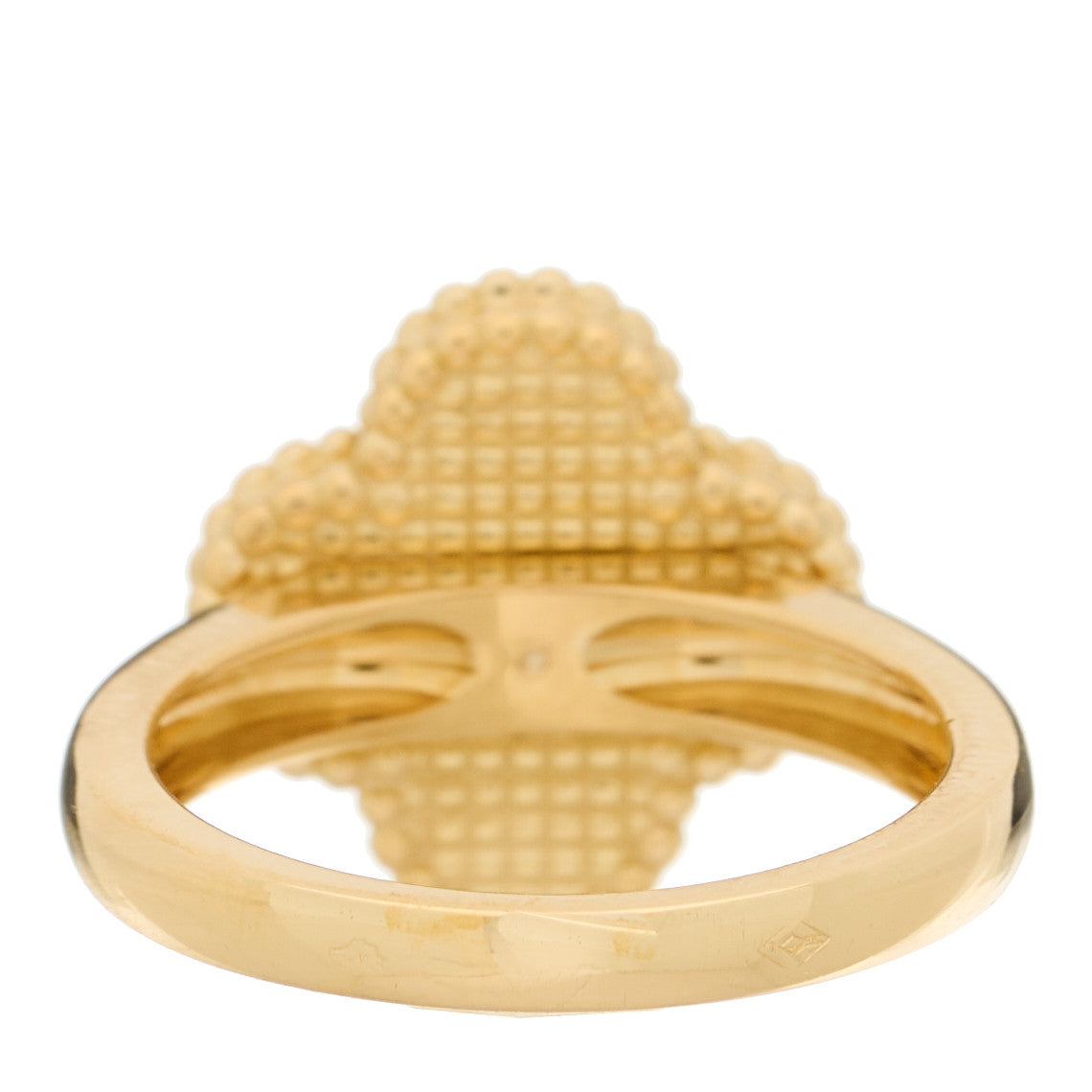 Van Cleef & Arpels 18K Yellow Gold Diamond Black Onyx Vintage Alhambra Ring 53 6.25 3 of 4