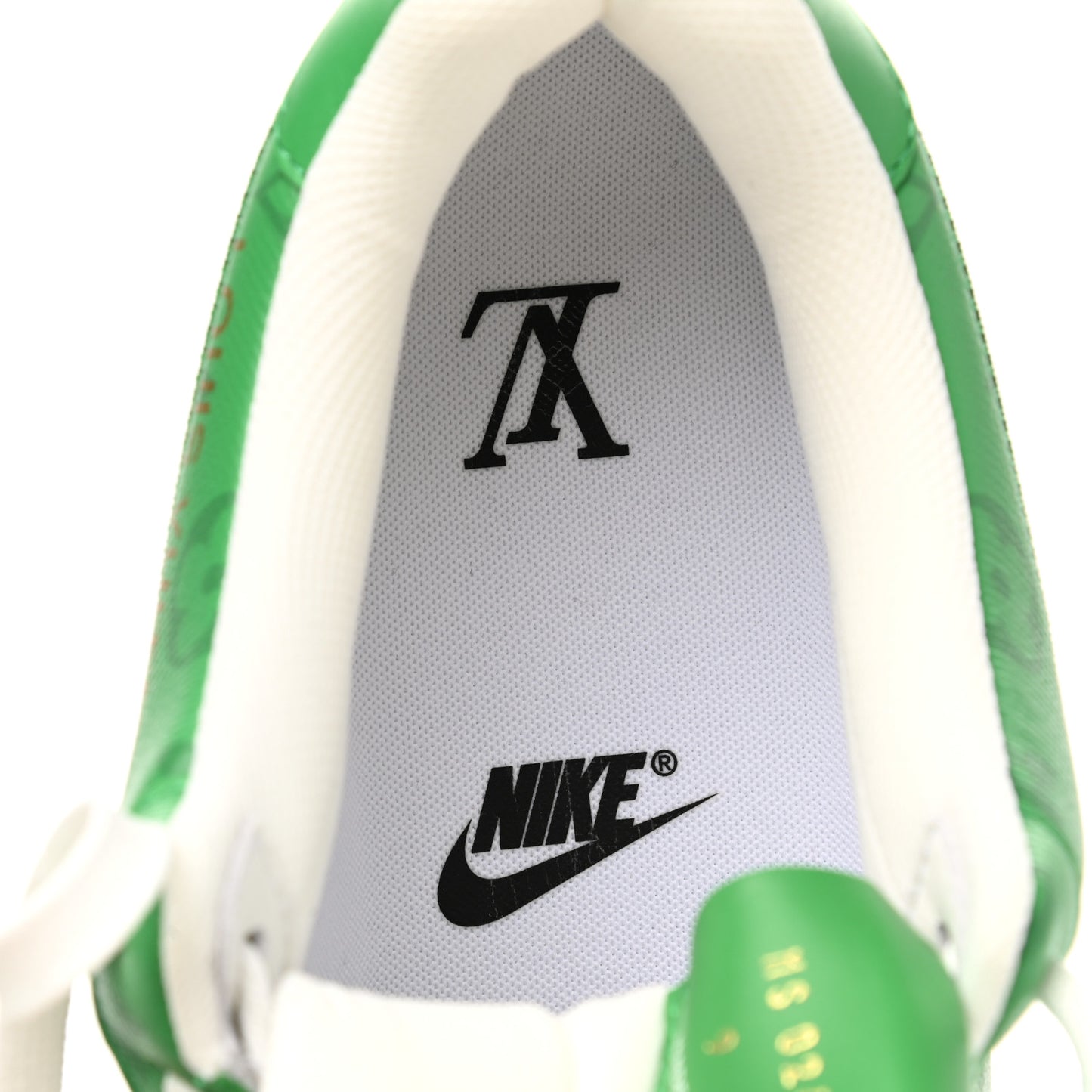 X NIKE AIR FORCE 1 Calfskin Monogram Mens Low Top Sneakers 9 Green