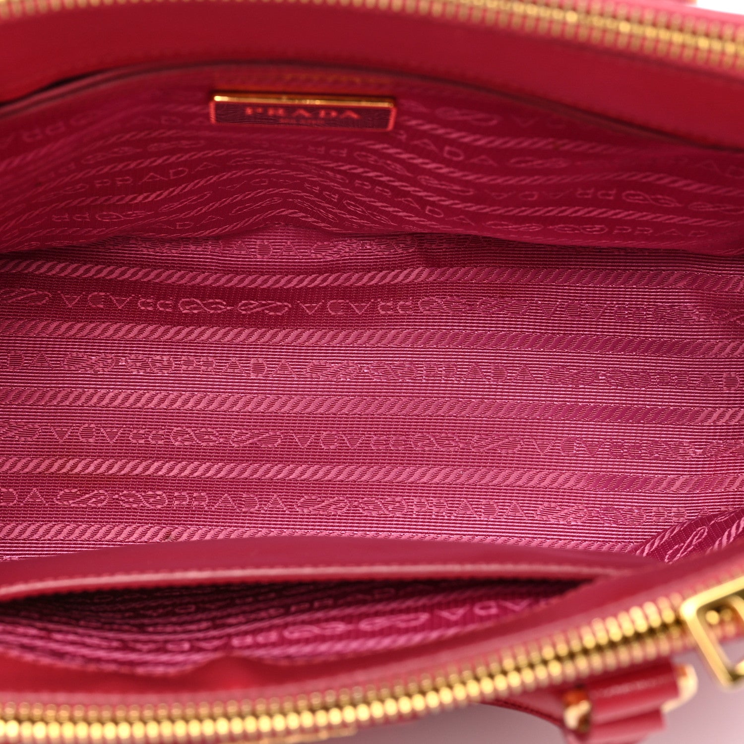 Prada Saffiano Vernice Small Galleria Double Zip Tote Peonia 6 of 26