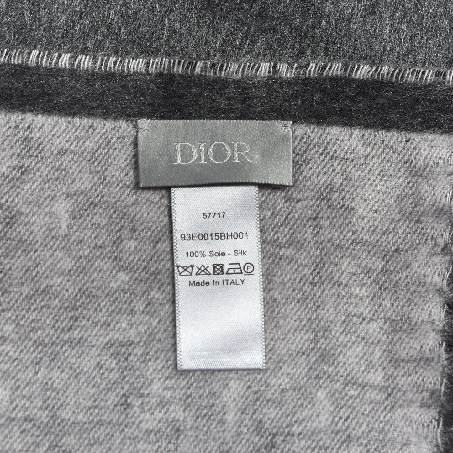 Silk Fringe Scarf Grey