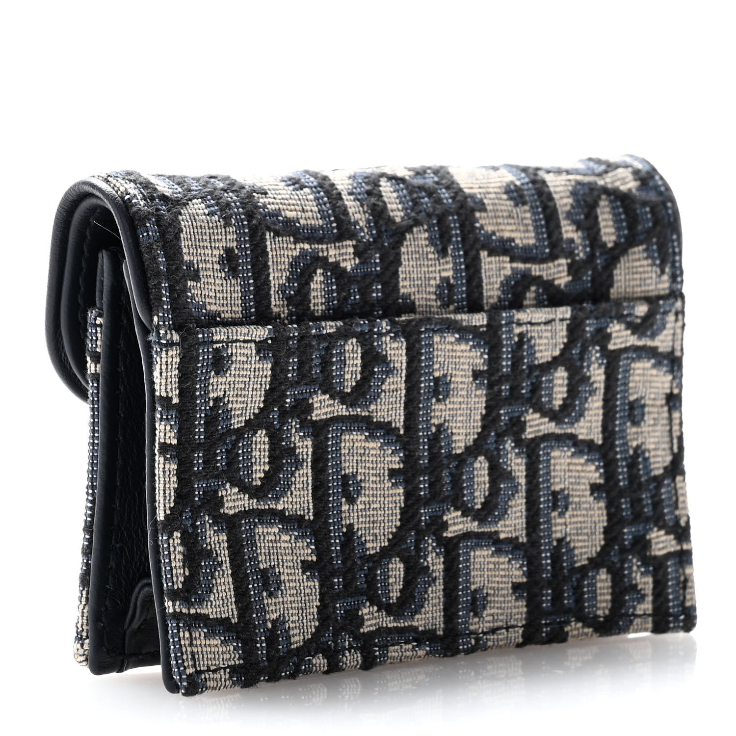 Christian Dior Oblique Saddle Card Holder Blue 3 of 10