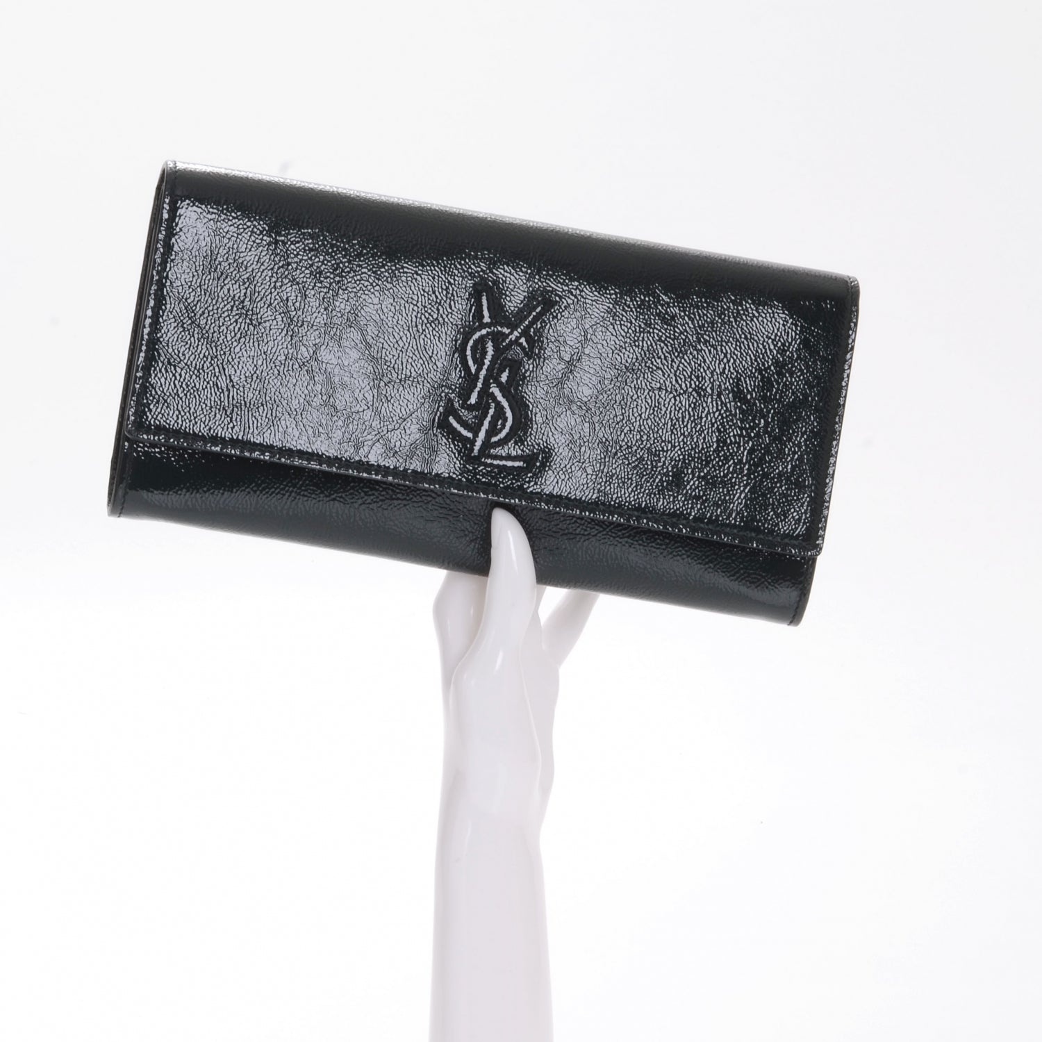 Saint Laurent Patent Belle de Jour Clutch Thyme 2 of 8