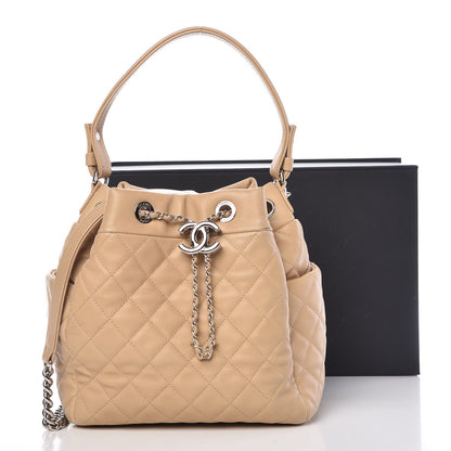 Chanel Lambskin Quilted Small CC Chain Bucket Bag Beige 13 of 13
