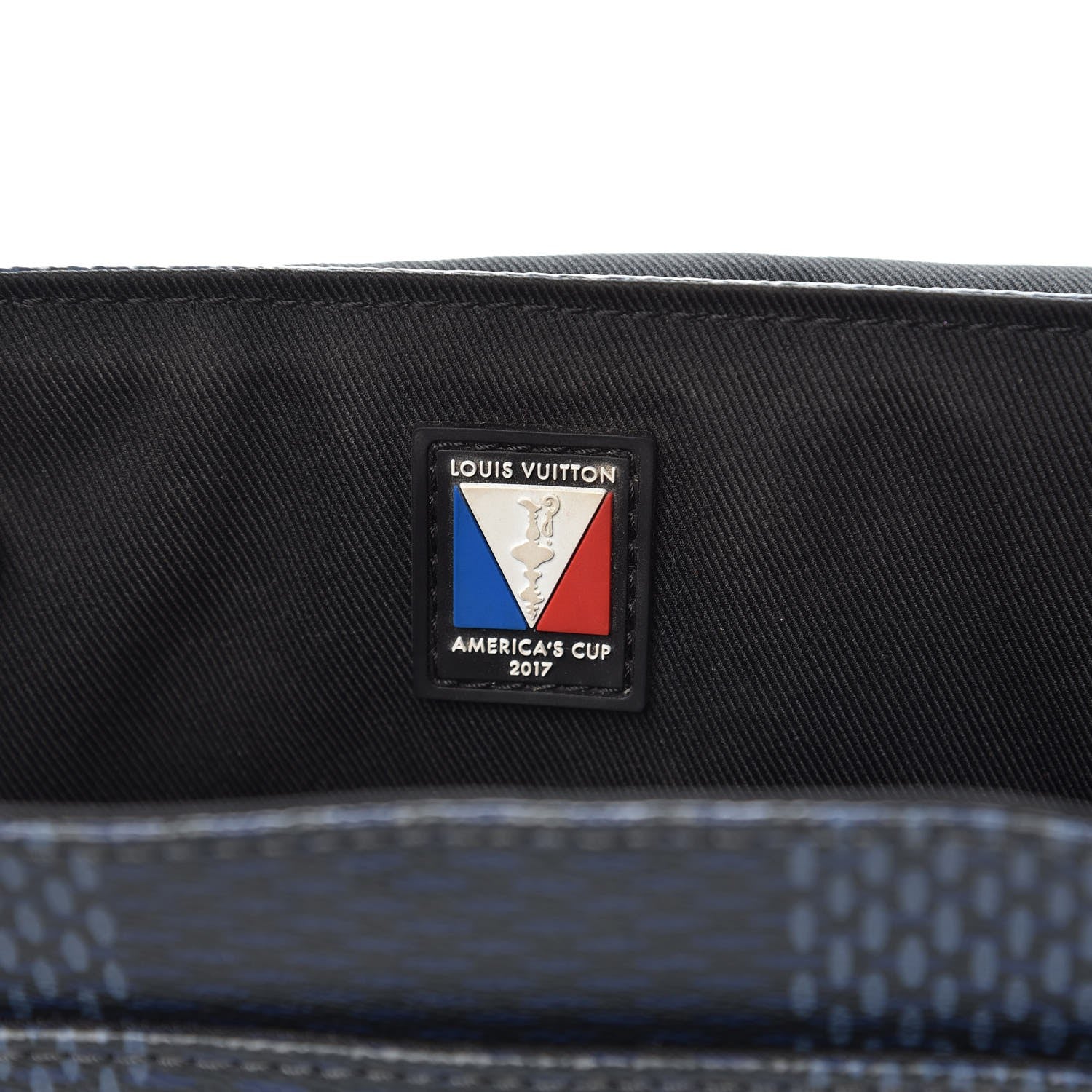 Louis Vuitton Damier Cobalt Latitude America's Cup District PM Red 6 of 9