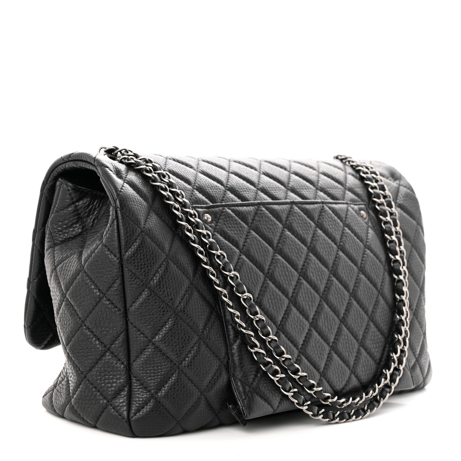 Chanel Grained Calfskin Quilted Small XXL Travel Flap Bag Black 3 of 10