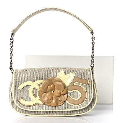 Chanel Canvas Camellia No. 5 Flap Beige Grey 11 of 11