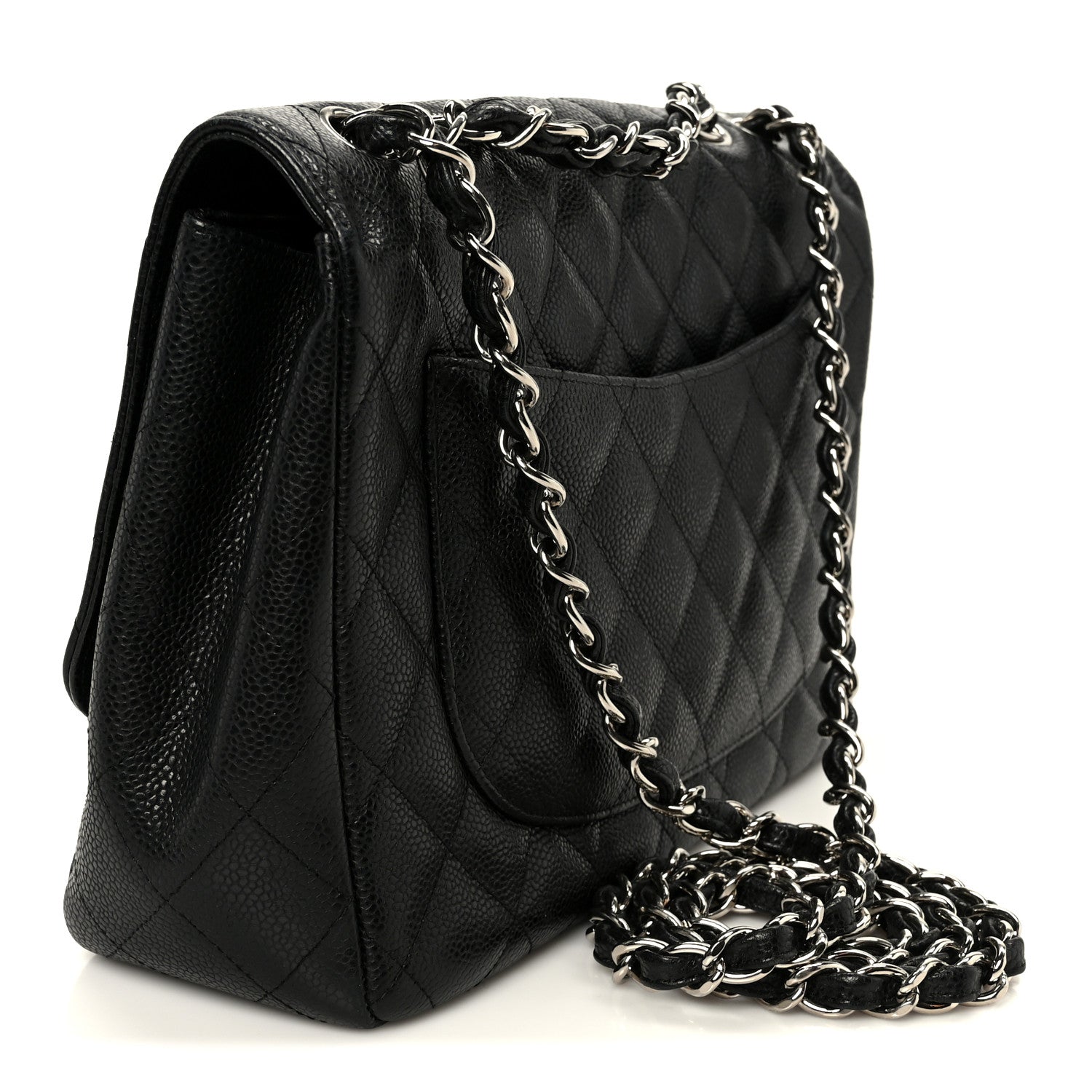 Chanel Caviar Quilted Jumbo Single Flap Black 3 of 11