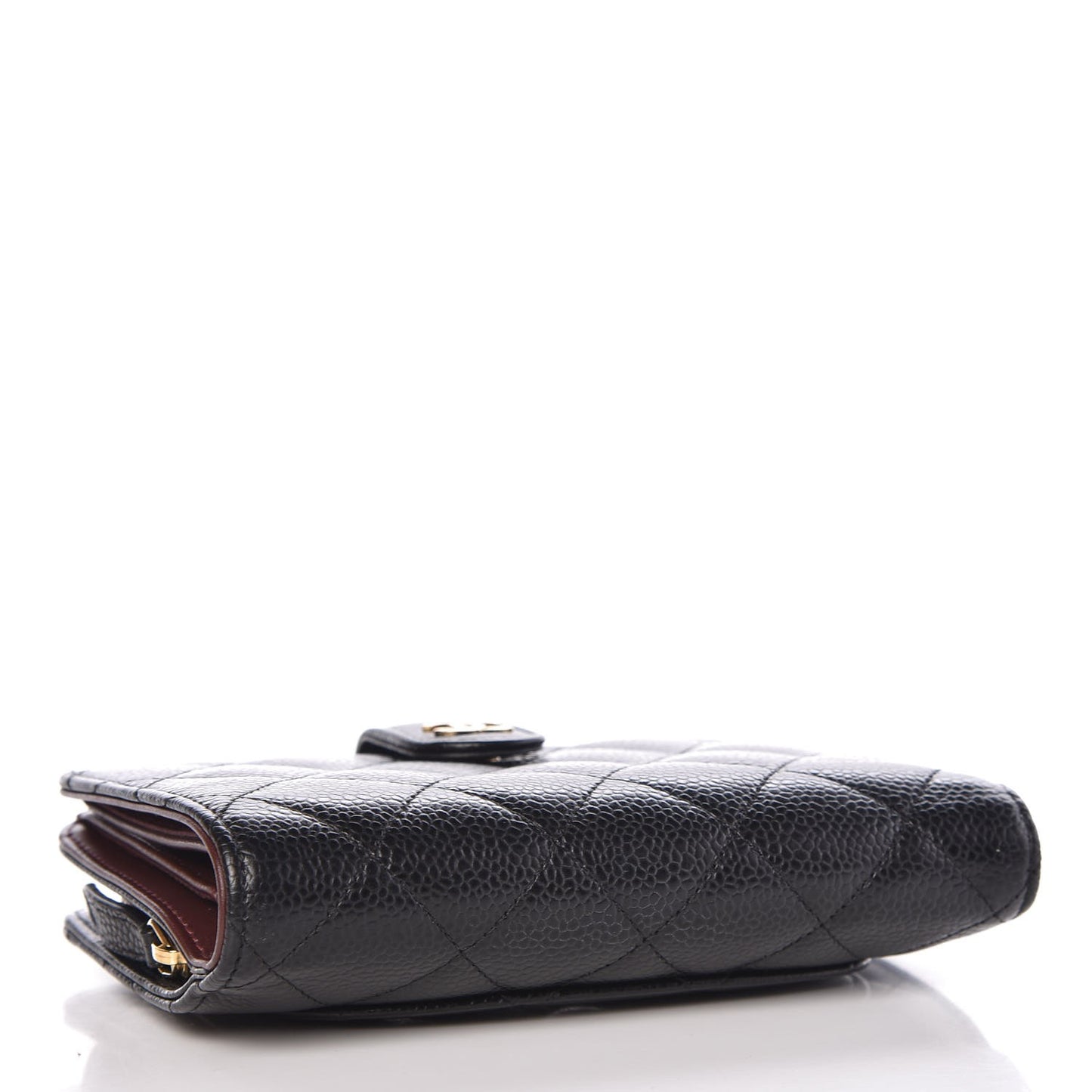 Caviar Quilted Zipped Pocket Wallet Black