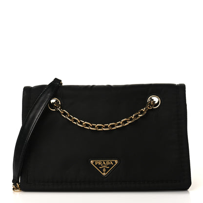 Prada Tessuto Nylon Padded Chain Shoulder Bag Black 1 of 9