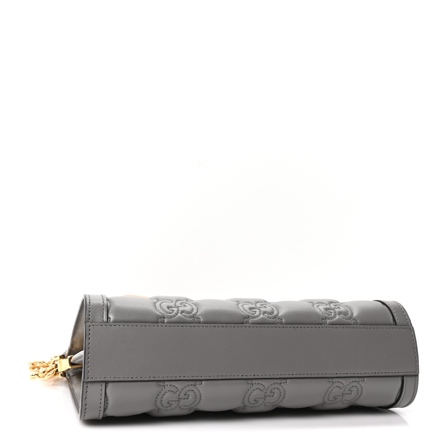 Gucci Calfskin GG Matelasse Small Slim Chain Shoulder Bag Dusty Grey Natural 4 of 10