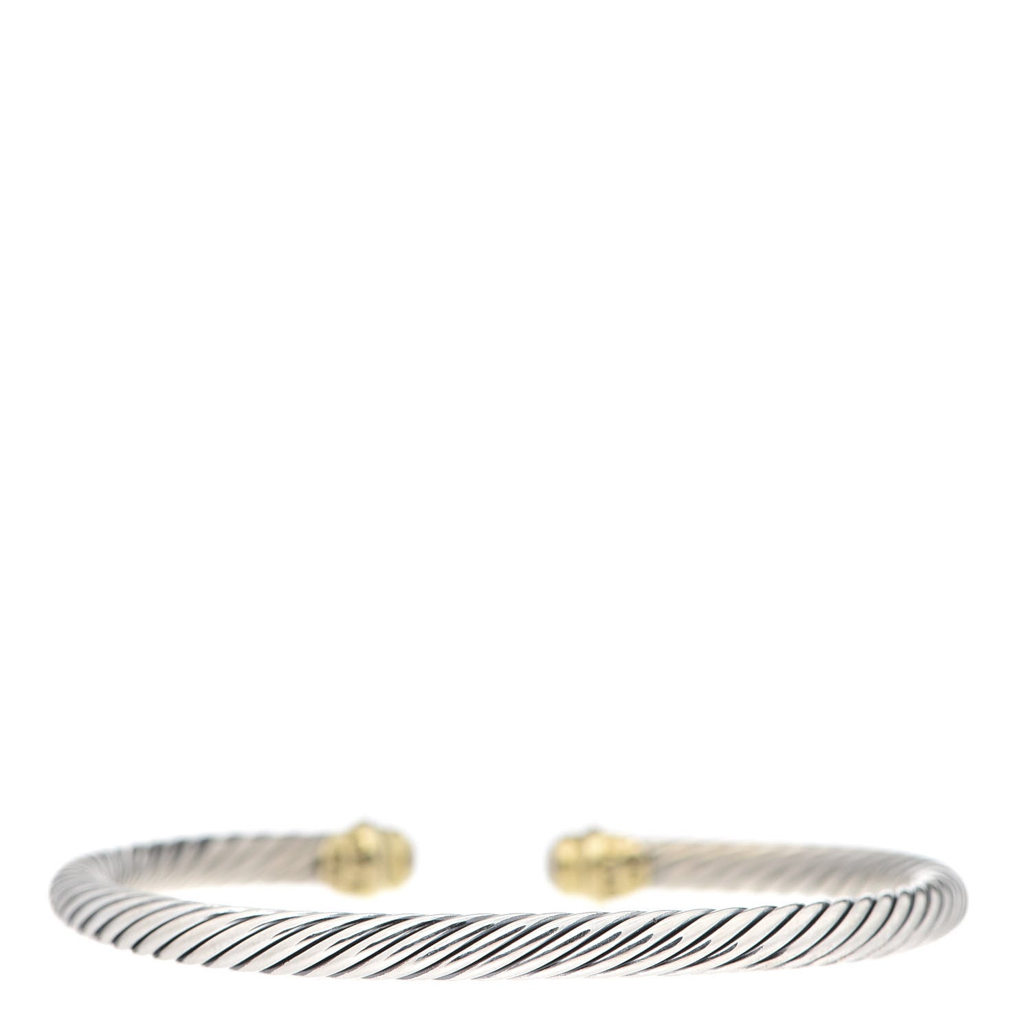 David Yurman Sterling Silver 18K Yellow Gold Opal 4mm Cable Kids Birthstone Bracelet 3 of 7