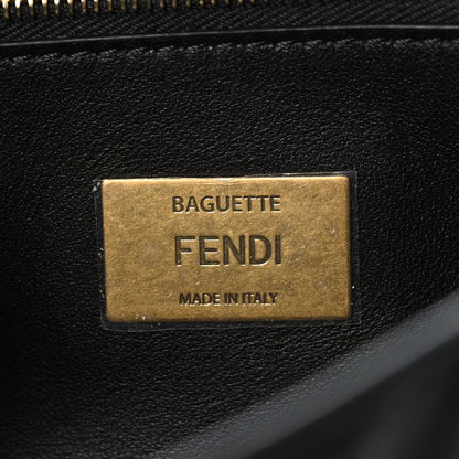 Fendi Nappa Small FF Embossed Midi Chain Baguette Black 6 of 9