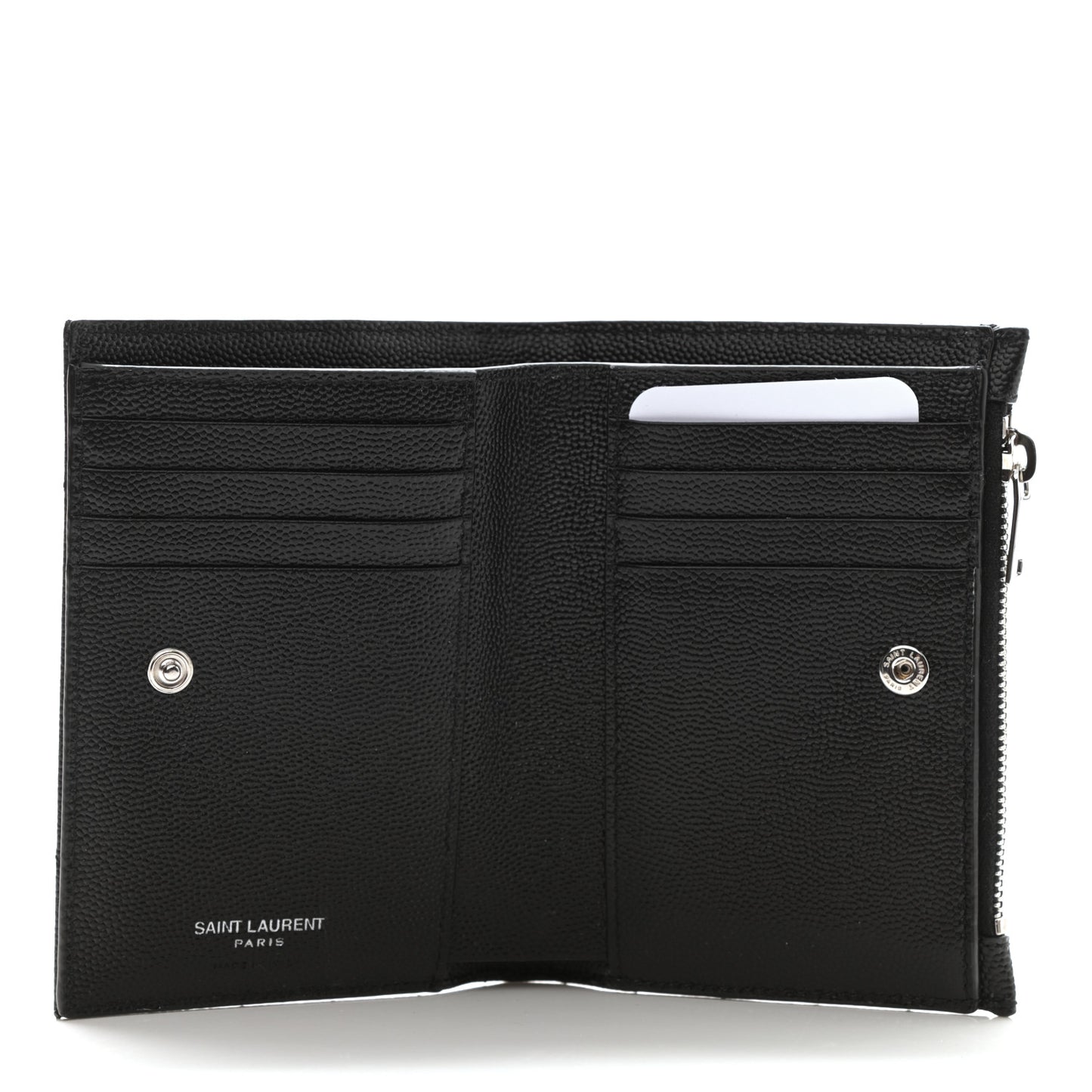 Grain De Poudre Matelasse Chevron Monogram Zipped Two-Part Wallet Black