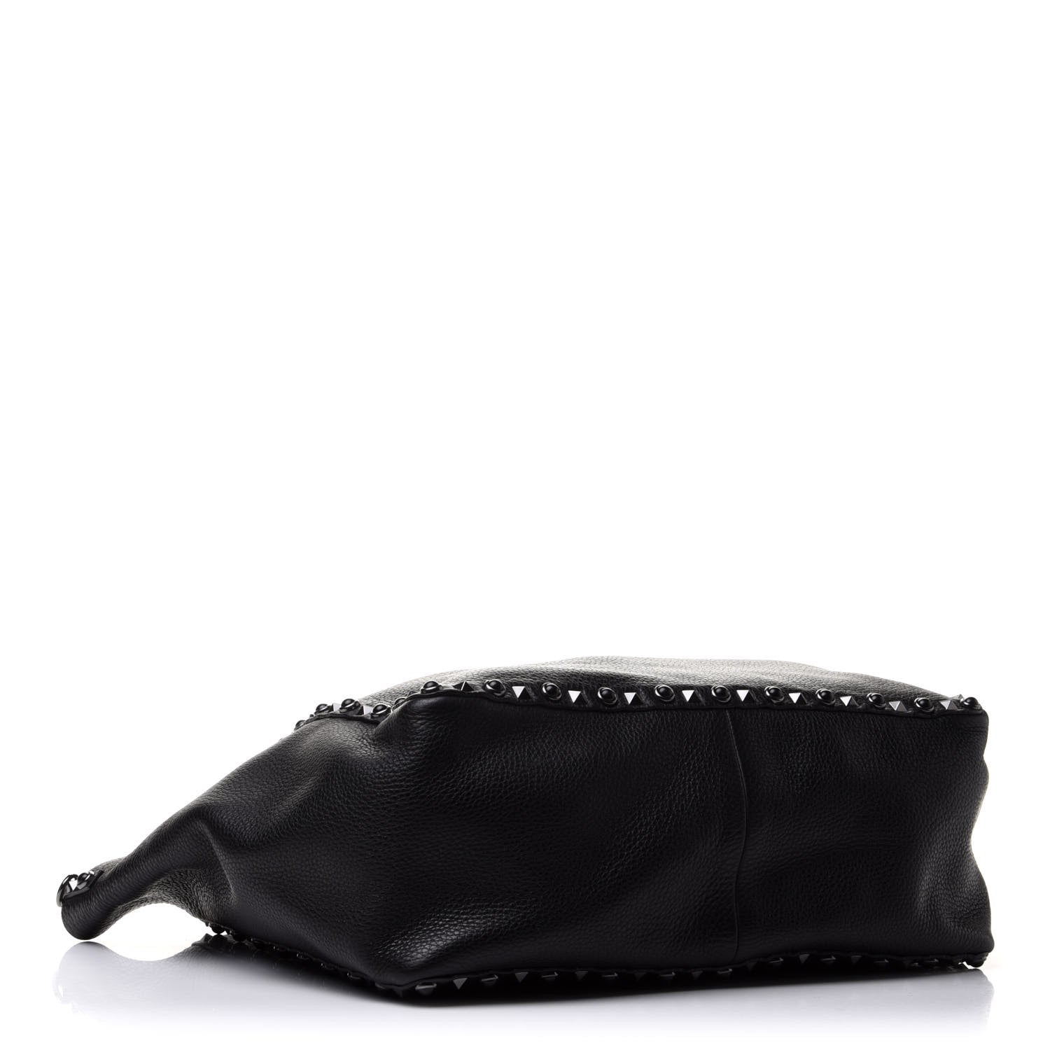 Valentino Garavani Grained Calfskin Medium Rolling Rockstud Reversible Tote Black 3 of 9