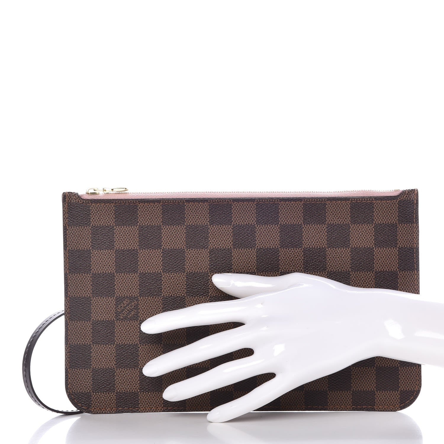 Louis Vuitton Damier Ebene Neverfull MM GM Pochette Rose Ballerine 2 of 10