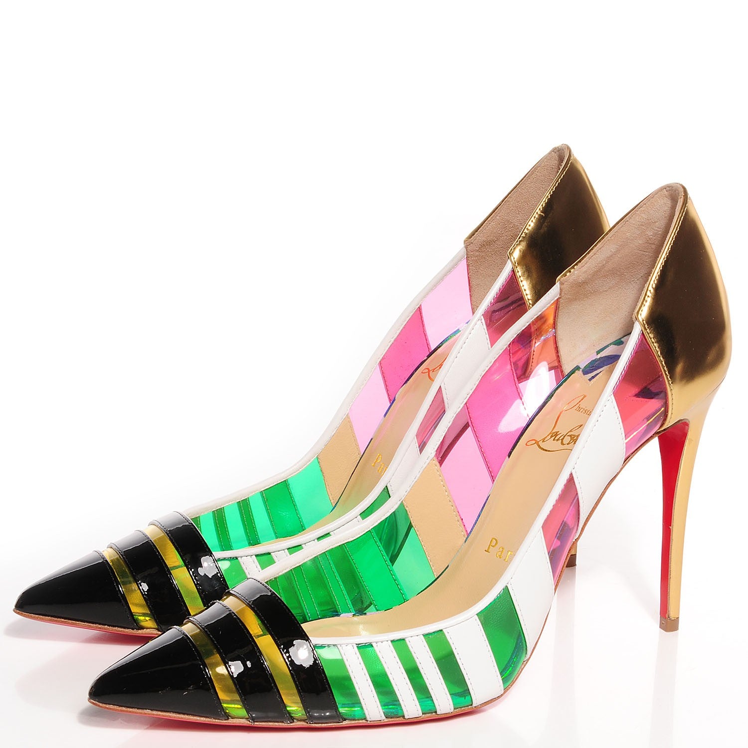 Christian Louboutin Patent Kid PVC Bandy 100 Pumps 38 Multicolor 3 of 7