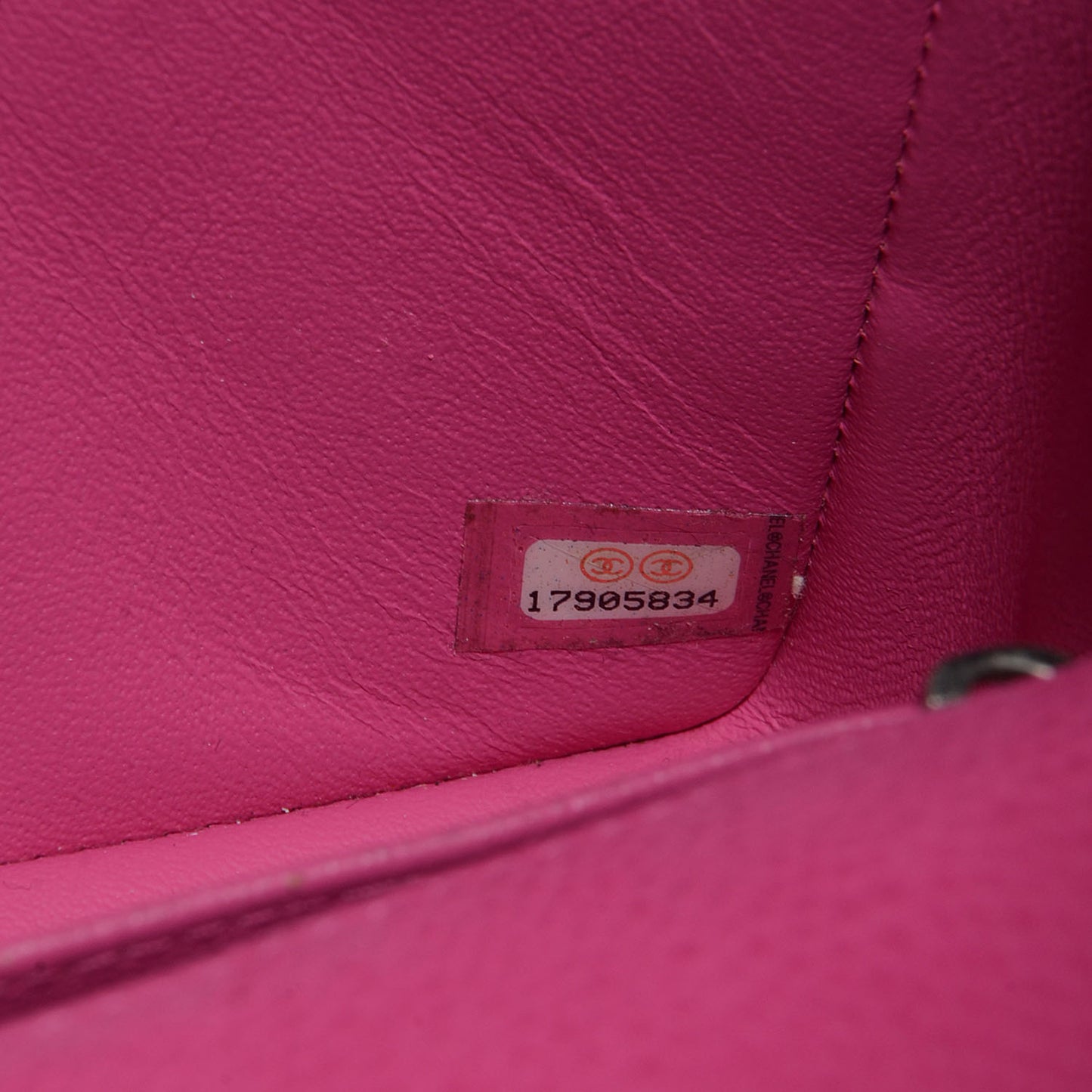 Iridescent Caviar Quilted Mini Square Flap Pink