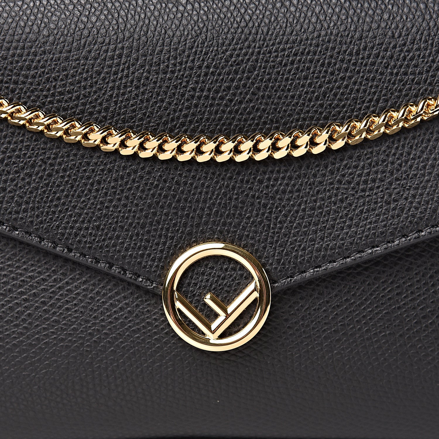 Fendi Vitello Cruise F is Fendi Envelope Wallet on Chain with Pouches Black 12 of 13