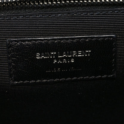 Saint Laurent Grain De Poudre Large Tri-Quilt Monogram Satchel Dark Beige 6 of 11