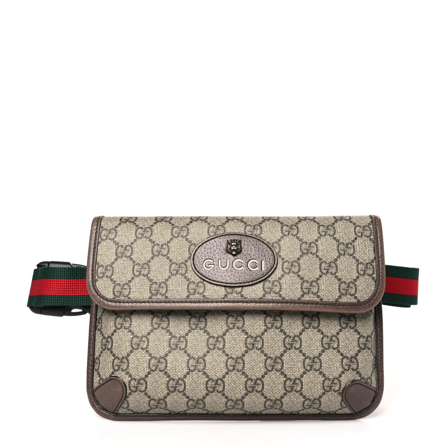 GG Supreme Monogram Neo Vintage Web Belt Bag Brown