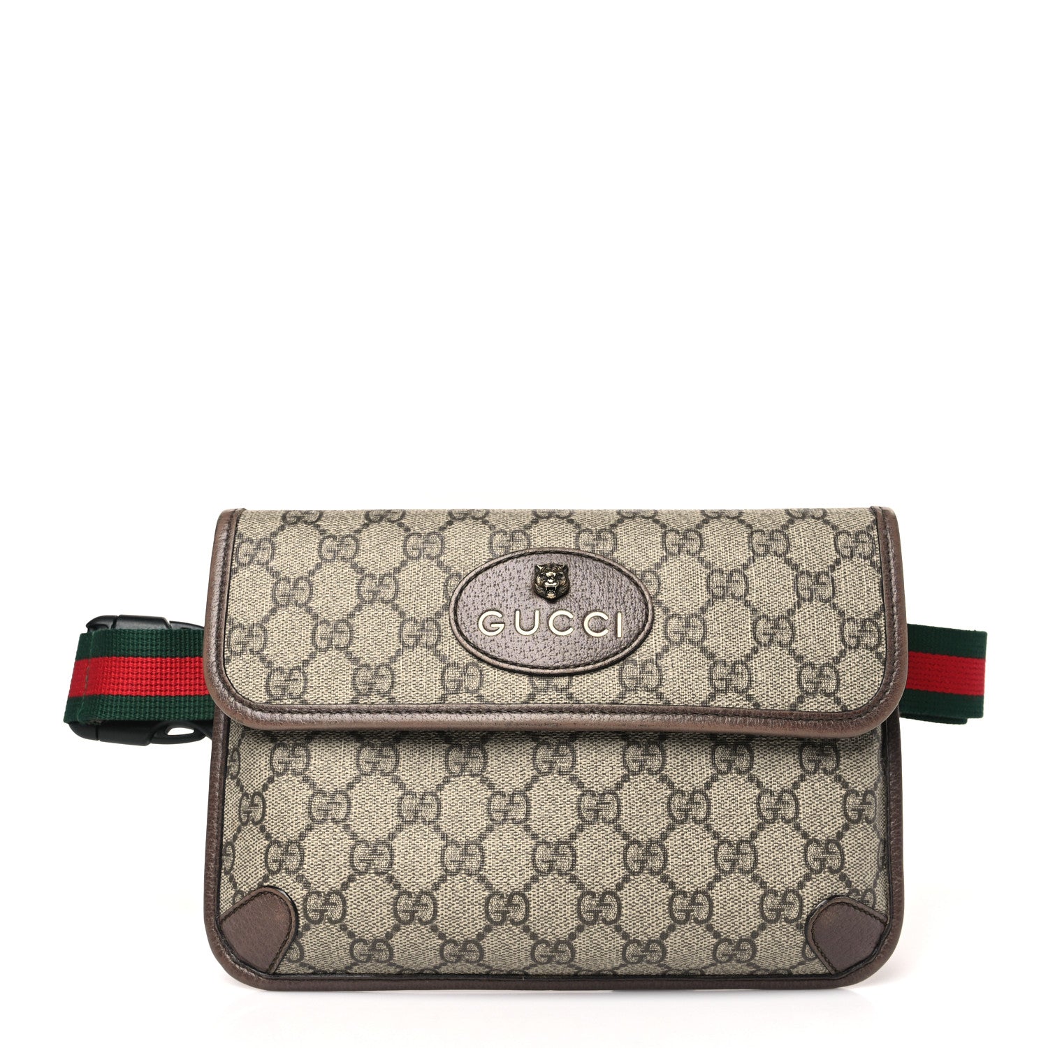 Gucci GG Supreme Monogram Neo Vintage Web Belt Bag Brown 1 of 9