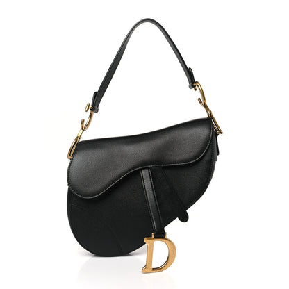Christian Dior Grained Calfskin Saddle Bag Black 1 of 9