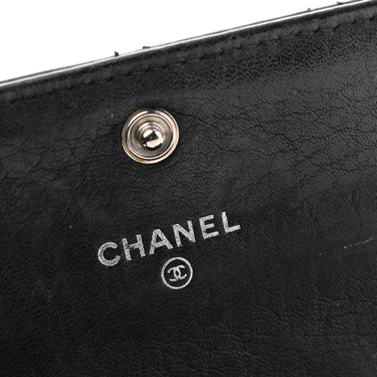 Calfskin Diamond Stitched Card Holder Wallet Black