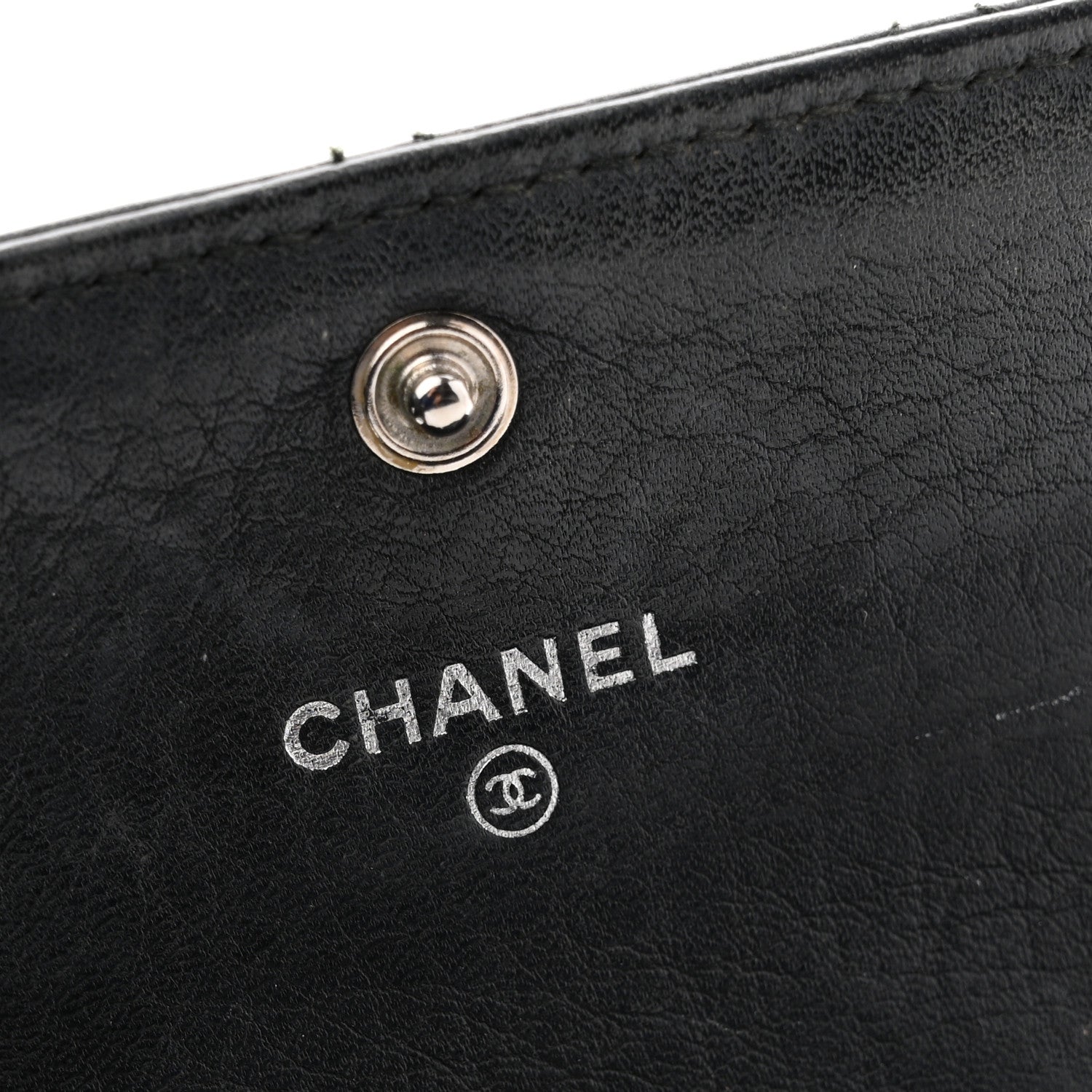Chanel Calfskin Diamond Stitched Card Holder Wallet Black 6 of 10