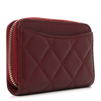 Chanel Caviar Quilted Zip Around Coin Purse Burgundy 3 of 8