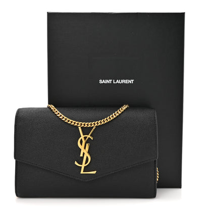 Saint Laurent Grain De Poudre Uptown Chain Wallet Black 11 of 11