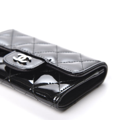 Chanel Patent Quilted Flap Card Holder Black 6 of 9