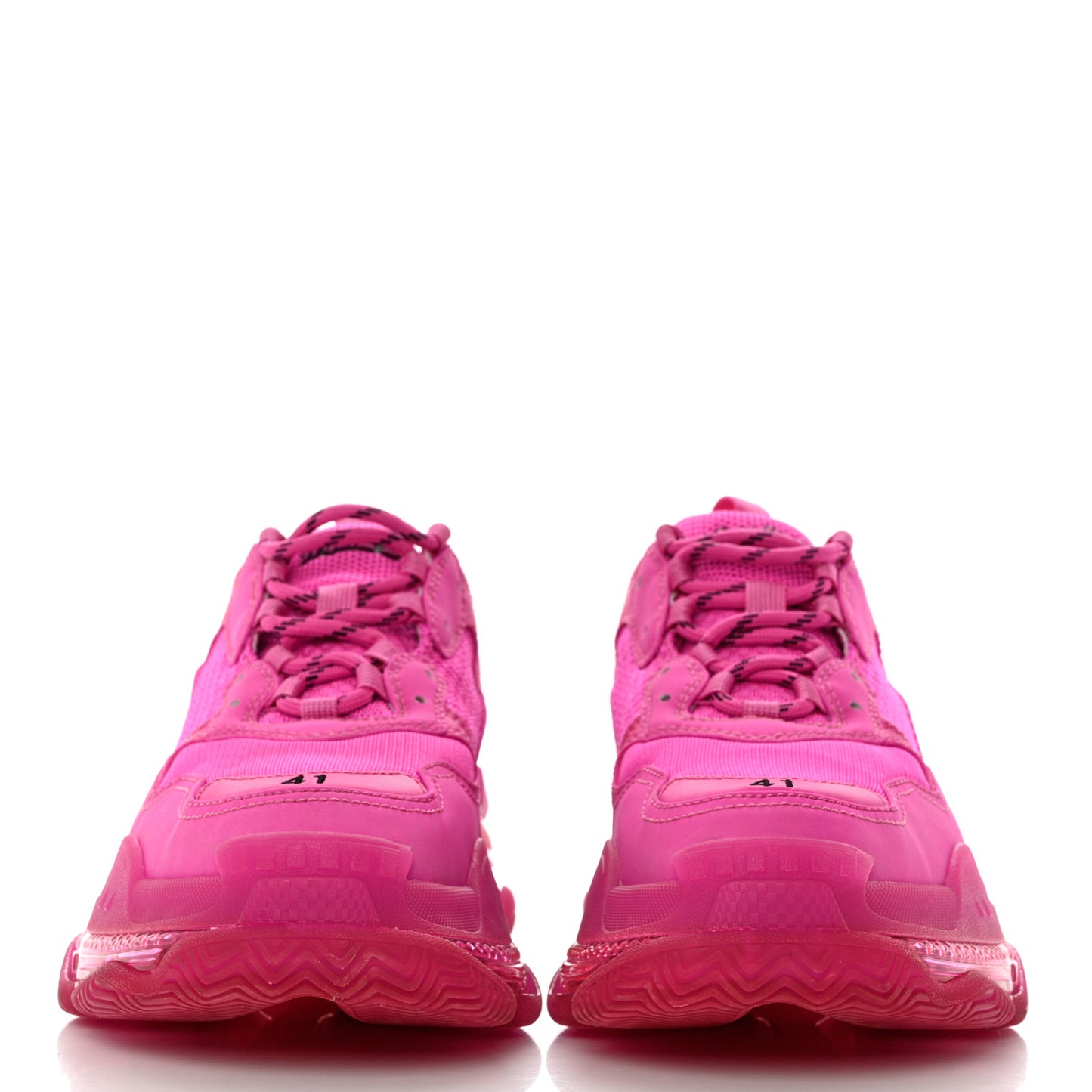 Fabric Mesh Clear Sole Fluo Womens Triple S Sneakers 41 Pink